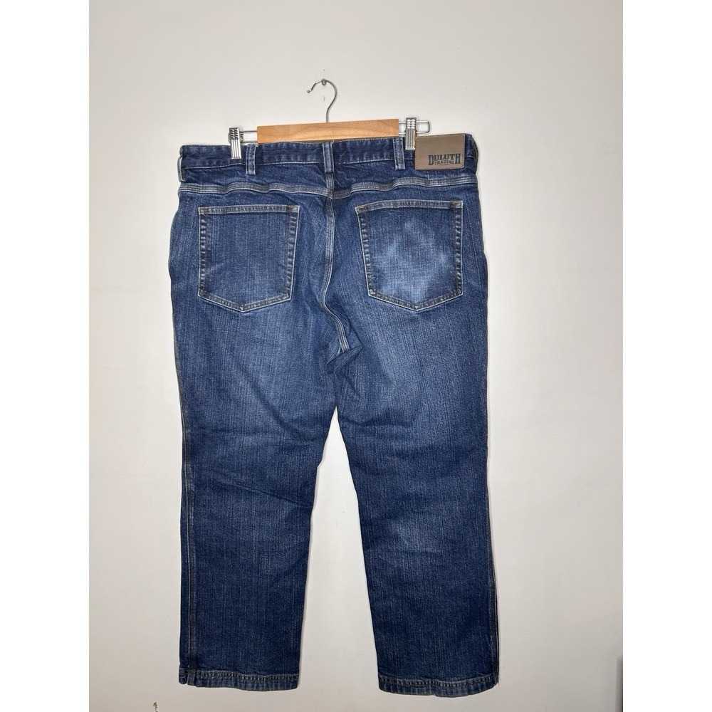 Duluth Trading Co Flex Ballroom Men's Dark Blue Denim Jeans Relaxed Size 38x28 - Picture 7 of 10